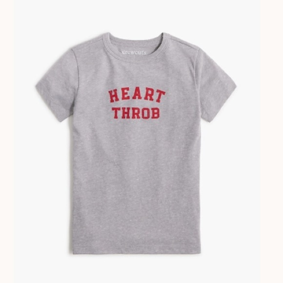 Crewcuts Gray Heart Throb T-Shirt Boys' Size XL (12-14) Graphic Tee Stretch - Picture 1 of 7